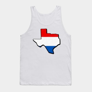 Red, White, and Blue Texas Outline Tank Top